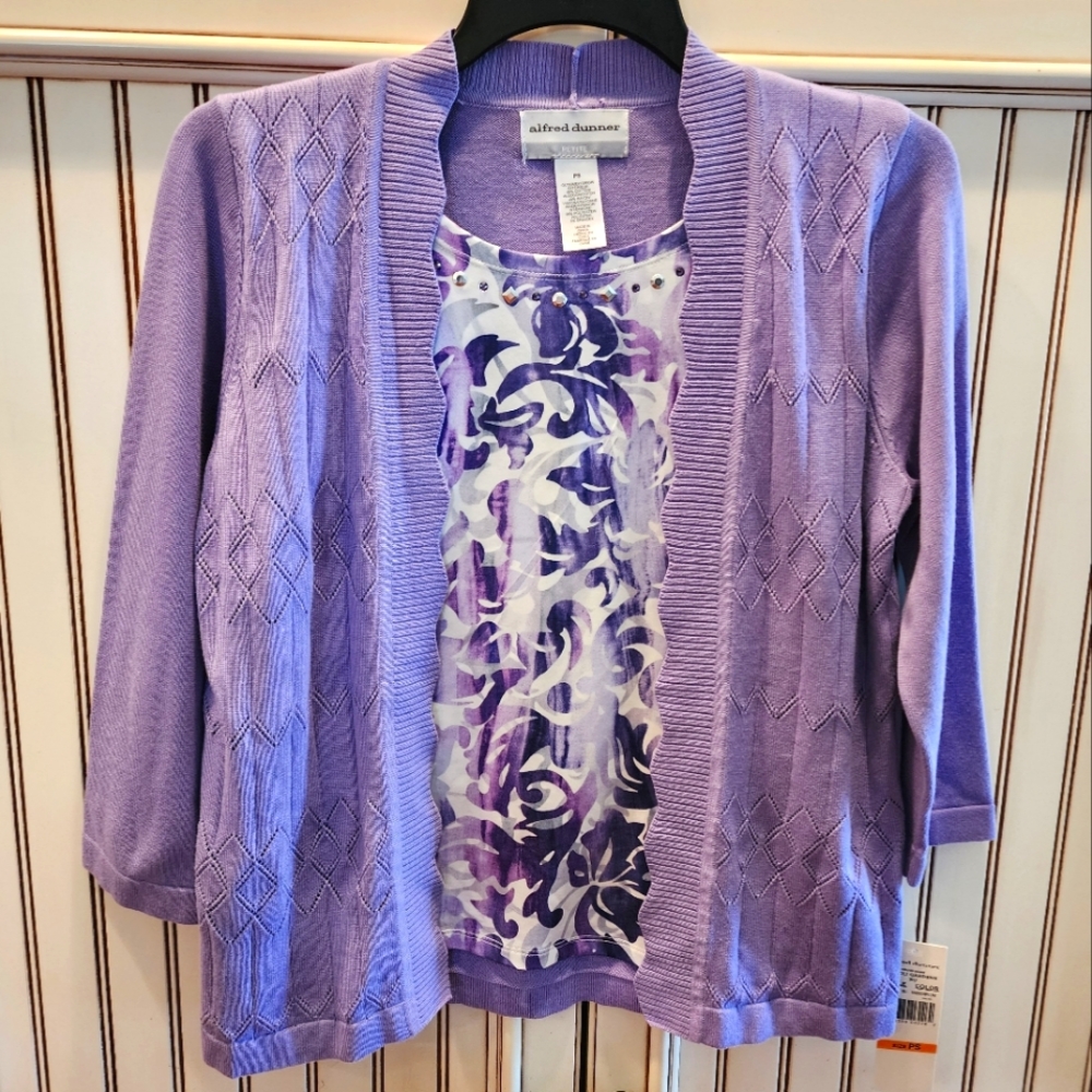 Alfred Dunner Petite Sweater Set Size PS
